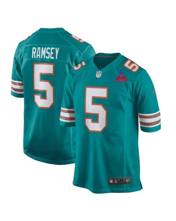 Jalen Ramsey 5 Miami Dolphins 2024 Pro Bowl Patch Alternate Game Men Jersey - Aqua