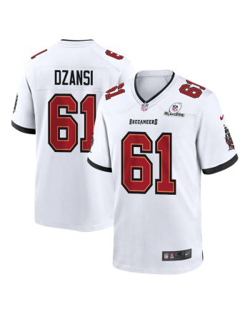 Silas Dzansi 61 Tampa Bay Buccaneers 2023 Playoffs Patch Game Men Jersey - White