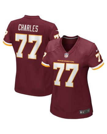 Saahdiq Charles 77 Washington Commanders Football Team Women Game Jersey - Burgundy