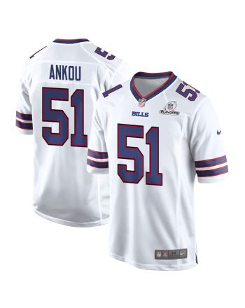 Eli Ankou 51 Buffalo Bills 2023 Playoffs Patch Game Men Jersey - White