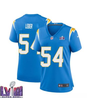 Ben Leber 54 Los Angeles Chargers Super Bowl LVIII Women Home Game Jersey - Powder Blue