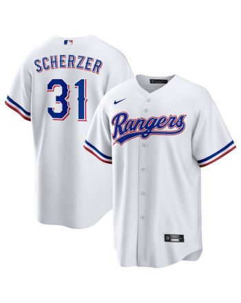 Max Scherzer 31 Texas Rangers Home Men Jersey - White