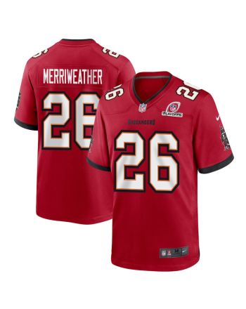 Kaevon Merriweather 26 Tampa Bay Buccaneers 2023 Playoffs Patch Game Men Jersey - Red