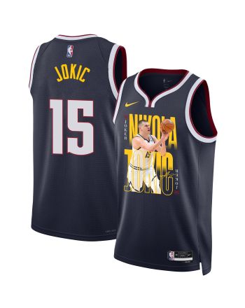 Nikola Jokic 15 Denver Nuggets Joker's Gold 2023 NBA Champions Swingman Jersey - Black