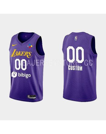 2022-23 Los Angeles Lakers Custom Training Camp Purple Men Jersey