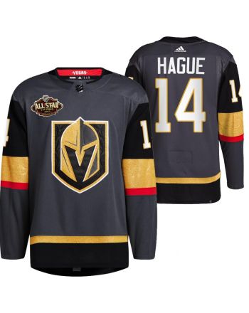 Men Vegas Golden Knights 14 Nicolas Hague Alternate Primegreen Black Jersey 2023 All-Star Jersey