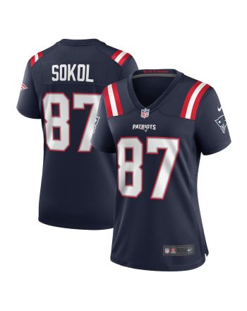 Matt Sokol 87 New England Patriots Women Game Jersey - Navy