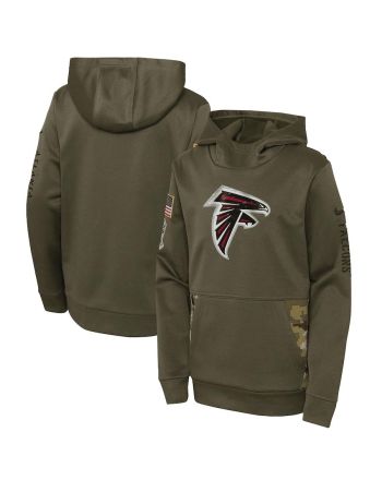 Atlanta Falcons Youth 2022 Salute To Service Performance Pullover Hoodie - Olive