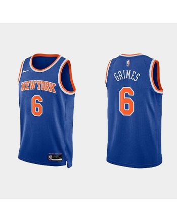 New York Knicks 6 Quentin Grimes 2022-23 Icon Edition Royal Men Jersey