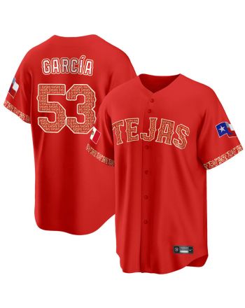 Adolis Garcia 53 Texas Rangers Mexican Collection Baseball Men Jersey - Red