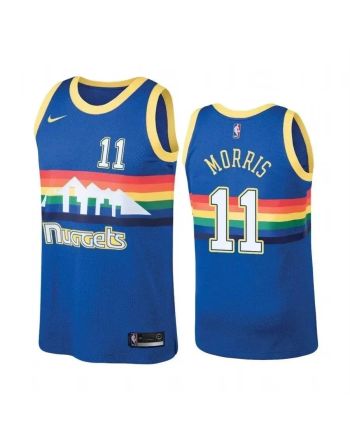 Men's Denver Nuggets 11 Monte Morris Hardwood Classics Blue Jersey