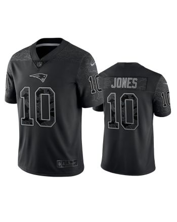 Mac Jones 10 New England Patriots Black Reflective Limited Jersey - Men