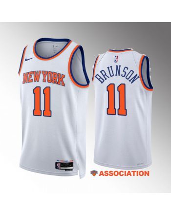 Jalen Brunson 11 New York Knicks White Jersey 2022-23 Association Edition Swingman