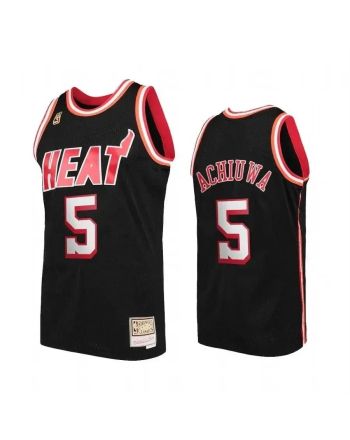 Men's Precious Achiuwa 5 Miami Heat Hardwood Classics Jersey Black