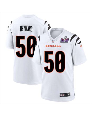 Shaka Heyward 50 Cincinnati Bengals Super Bowl LVIII Men Away Limited Jersey - White