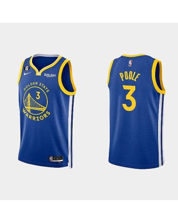 Golden State Warriors 3 Jordan Poole 2022-23 Icon Edition Royal Men Jersey