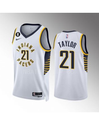 Terry Taylor 21 Indiana Pacers White Association Edition 2022-23 Men Jersey Swingman