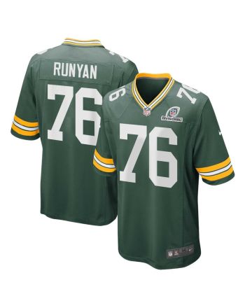 Jon Runyan 76 Green Bay Packers 2024 Divisional Patch Game Men Jersey - Green