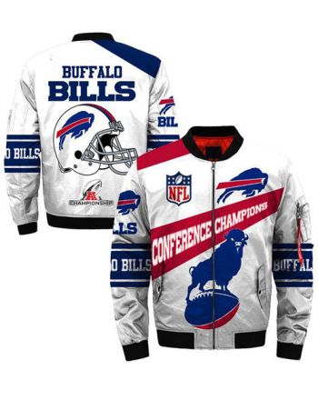 Buffalo Bills AFC Conference Champions White Bomber Jacket