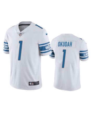 Jeff Okudah 1 Detroit Lions White Vapor Limited Jersey