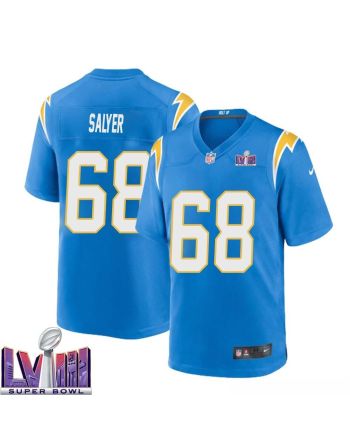 Jamaree Salyer 68 Los Angeles Chargers Super Bowl LVIII Men Home Game Jersey - Powder Blue