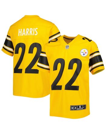 Najee Harris 22 Pittsburgh Steelers Youth Inverted Game Jersey - Gold