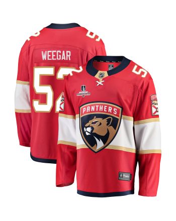 Florida Panthers MacKenzie Weegar 52 Home 2023 Stanley Cup Champions Breakaway Men Jersey - Red