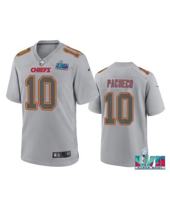 Isaih Pacheco 10 Kansas City Chiefs Super Bowl LVII Patch Atmosphere Fashion Game Jersey - Gray