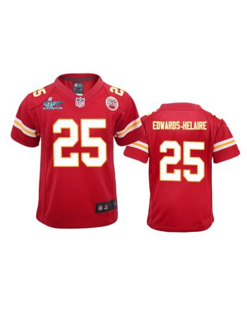 Edwards-Helaire 25 Kansas City Chiefs Super Bowl LVII Game Jersey - Youth Red