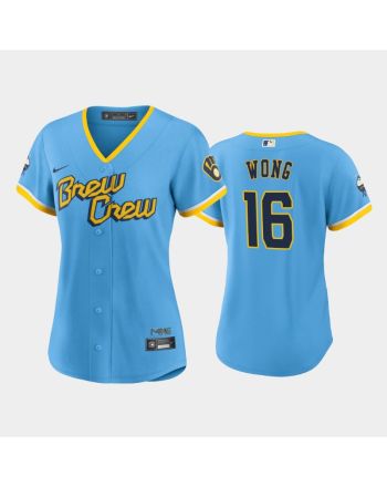 Kolten Wong 16 Milwaukee Brewers Powder Blue 2022-23 City Connect Women's Jersey