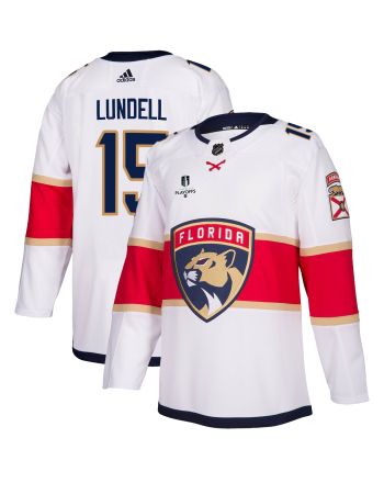 Florida Panthers Anton Lundell 15 Away 2023 Stanley Cup Playoffs Breakaway Men Jersey - White