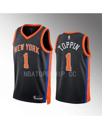 Obi Toppin 1 New York Knicks 2022-23 Black City Edition Jersey Swingman