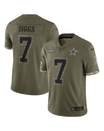 Trevon Diggs 7 Dallas Cowboys 2022 Salute To Service Limited Jersey - Olive