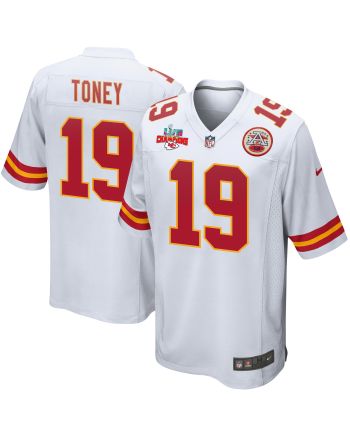 Kadarius Toney 19 Kansas City Chiefs Super Bowl LVII Champions 3 Stars Men Game Jersey - White