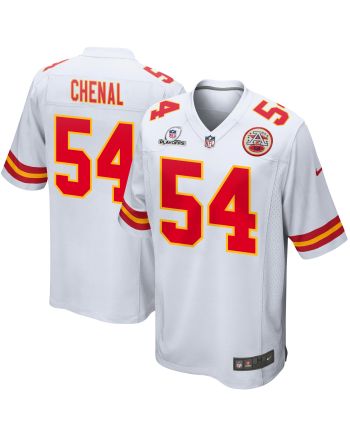 Leo Chenal 54 Kansas City Chiefs 2023 Playoffs Patch Game Men Jersey - White