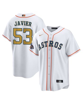 Cristian Javier 53 Houston Astros 2023 Gold Collection Men Jersey - White/Gold