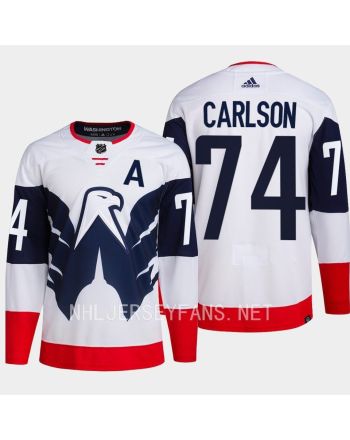 John Carlson 74 Washington Capitals 2023 Jersey Stadium White Primegreen