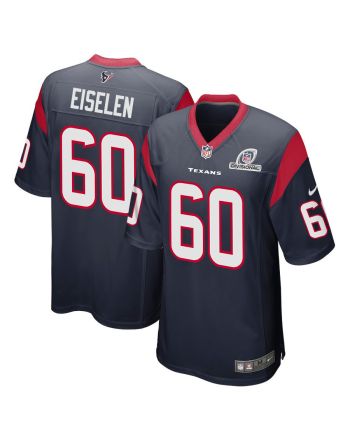 Dieter Eiselen 60 Houston Texans 2024 Divisional Patch Game Men Jersey - Navy