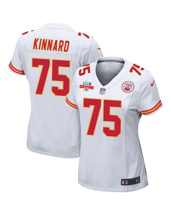 Darian Kinnard 75 Kansas City Chiefs Super Bowl LVII Champions 3 Stars Women Game Jersey - White