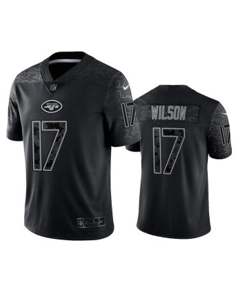 Garrett Wilson 17 New York Jets Black Reflective Limited Jersey - Men