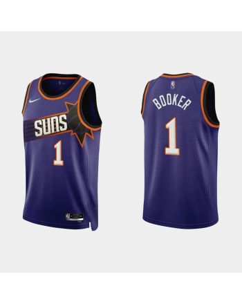 Phoenix Suns Devin Booker 1 2022-23 Icon Edition Purple Men Jersey