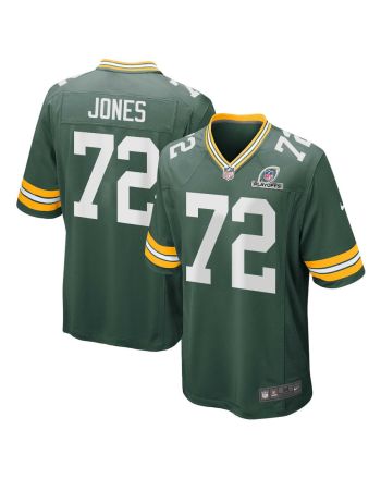 Caleb Jones 72 Green Bay Packers 2023 Playoffs Patch Game Men Jersey - Green