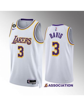 Los Angeles Lakers Anthony Davis 3 Association Edition White 2022-23 Jersey NO.6 Patch