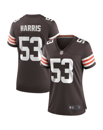 Nick Harris 53 Cleveland Browns Women's Game Player Jersey - Brown