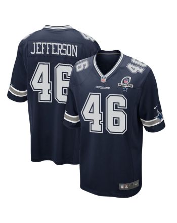 Malik Jefferson 46 Dallas Cowboys 2023 Playoffs Patch Game Men Jersey - Navy