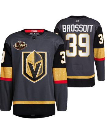 Men Vegas Golden Knights 39 Laurent Brossoit Alternate Primegreen Black Jersey 2023 All-Star Jersey