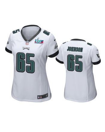 Lane Johnson 65 Philadelphia Eagles Super Bowl LVII White Game Jersey - Women