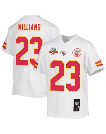 Joshua Williams 23 Kansas City Chiefs Super Bowl LVII Champions 3 Stars Youth Game Jersey - White