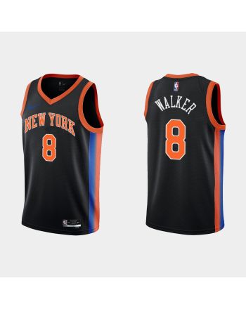 2022-23 New York Knicks Kemba Walker 8 City Edition Black Swingman Men Jersey