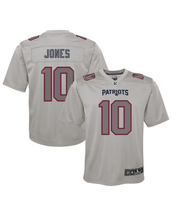 Mac Jones 10 New England Patriots Youth Atmosphere Fashion Game Jersey - Gray